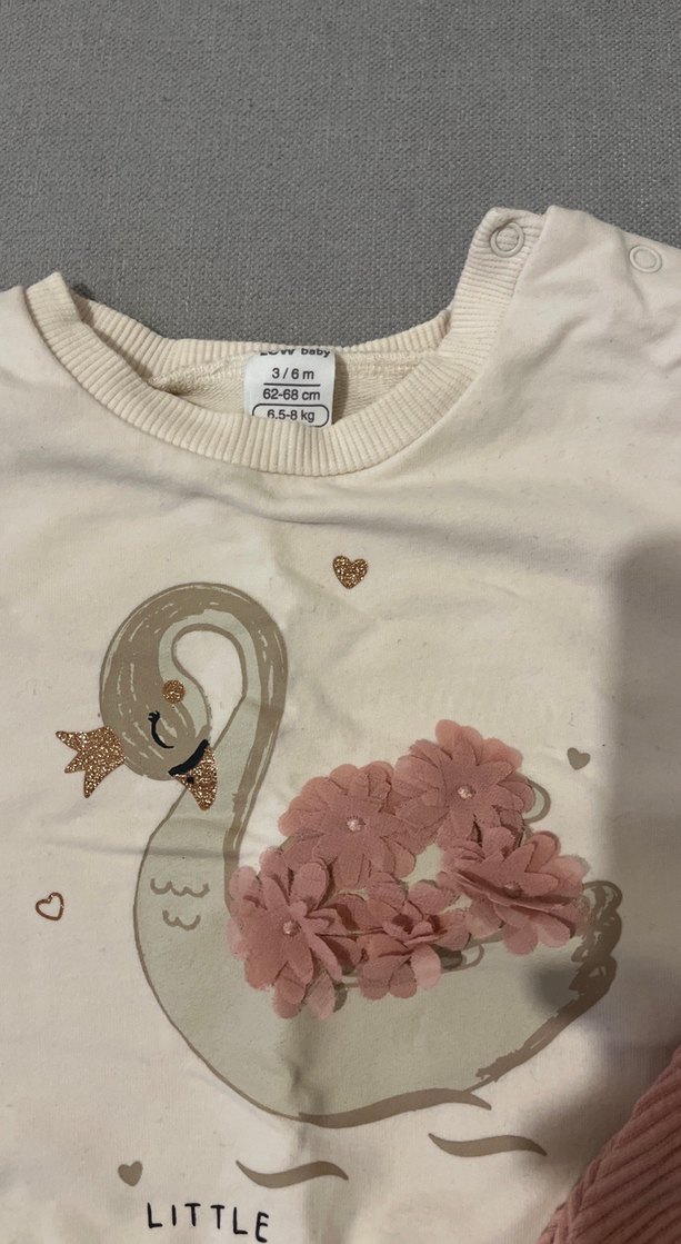 Pembe Uzun Kollu Örme Kız Bebek Takımı - Görsel 3