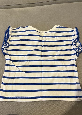 Mavi Çizgili Kız Tişörtü, Kısa Kollu - Görsel 5