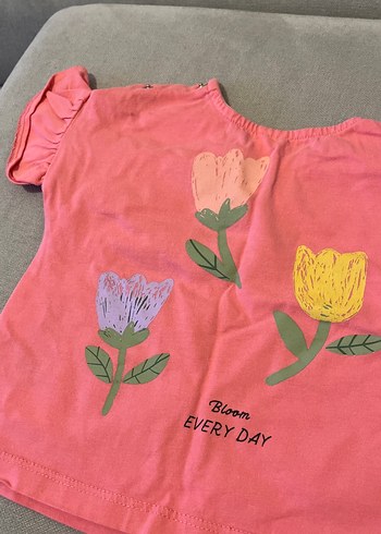 Kız Çocuk Pembe Fırfırlı Tişört - Görsel 4