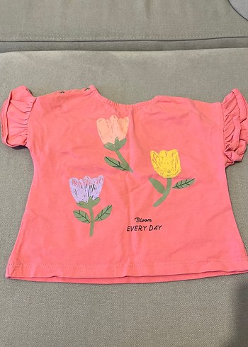 Kız Çocuk Pembe Fırfırlı Tişört - Görsel 3