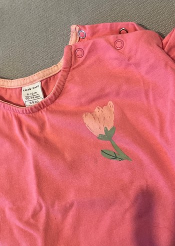 Kız Çocuk Pembe Fırfırlı Tişört - Görsel 2