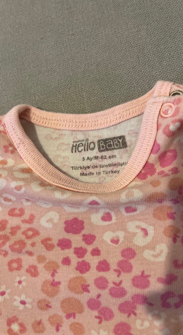 Uzun Kollu Pembe Kız Bebek Body - Görsel 2