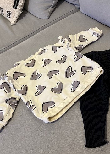 Baskılı Uzun Kollu Triko Kız Bebek Takımı - Görsel 6