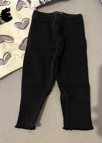 Baskılı Uzun Kollu Triko Kız Bebek Takımı - Görsel 2