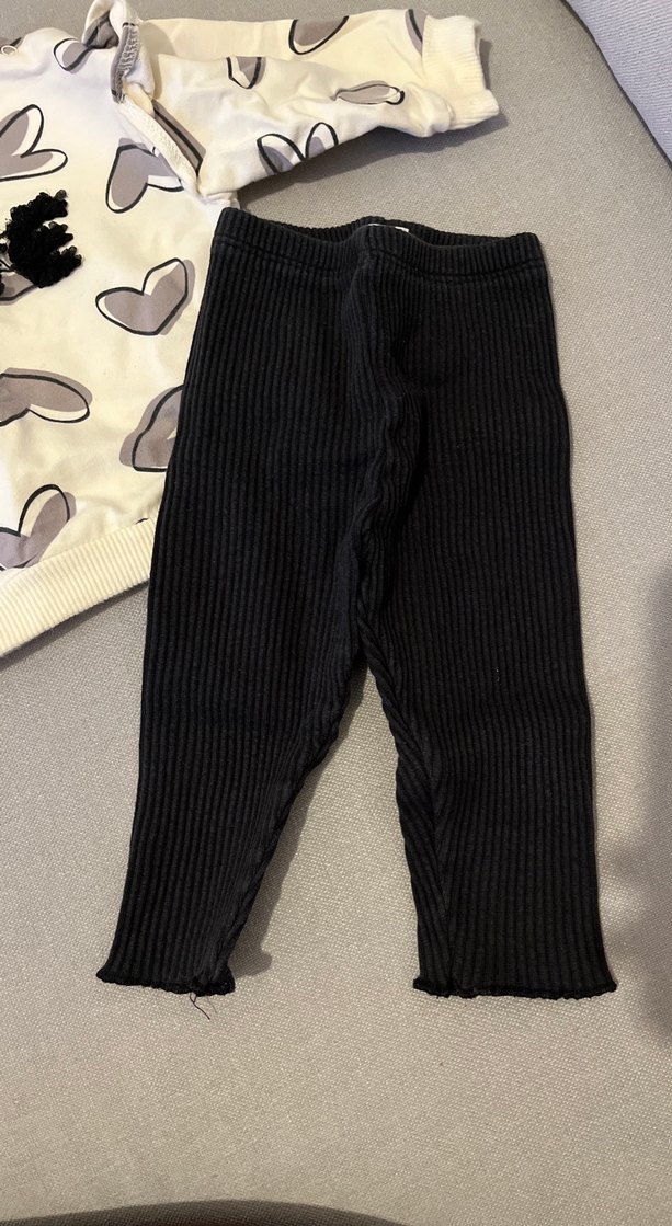 Baskılı Uzun Kollu Triko Kız Bebek Takımı - Görsel 2