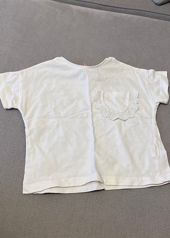 Kız Çocuk Krem Dantelli Keten Bluz - Görsel 2