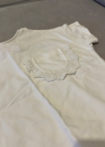 Kız Çocuk Krem Dantelli Keten Bluz - Görsel 3