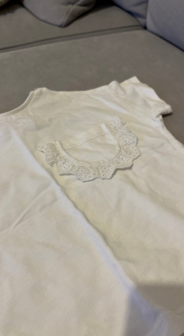 Kız Çocuk Krem Dantelli Keten Bluz - Görsel 3