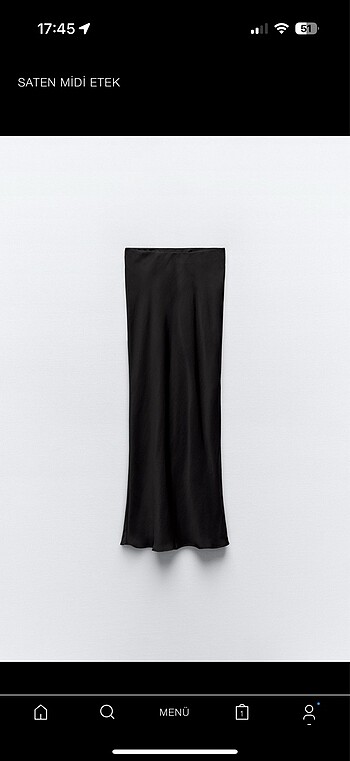 Zara saten midi etek