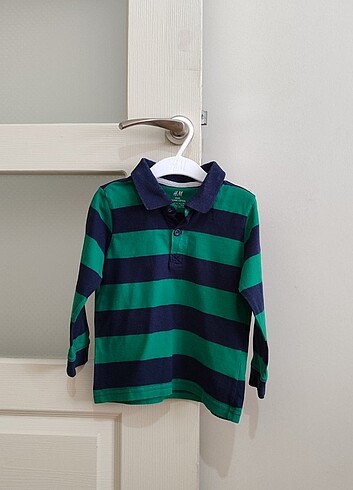 H&M uzun kollu erkek çocuk polo yaka tişört