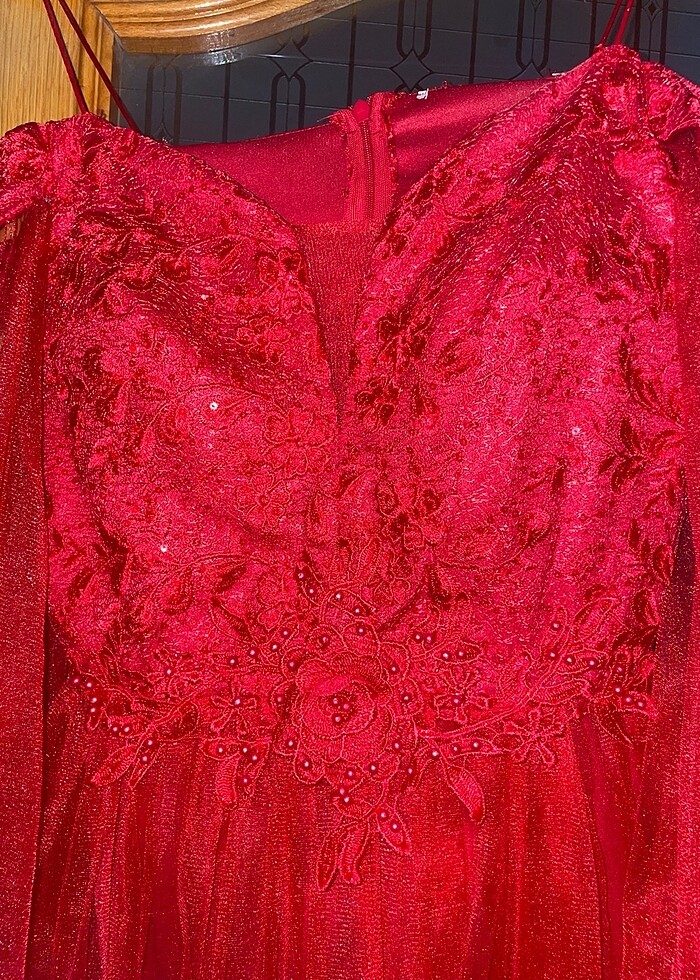 bordo elbise - Görsel 2