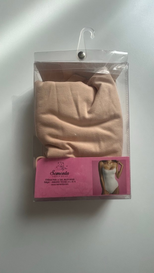 Ten rengi   İnce Askılı Dantel Yaka Bayan Body - Görsel 2