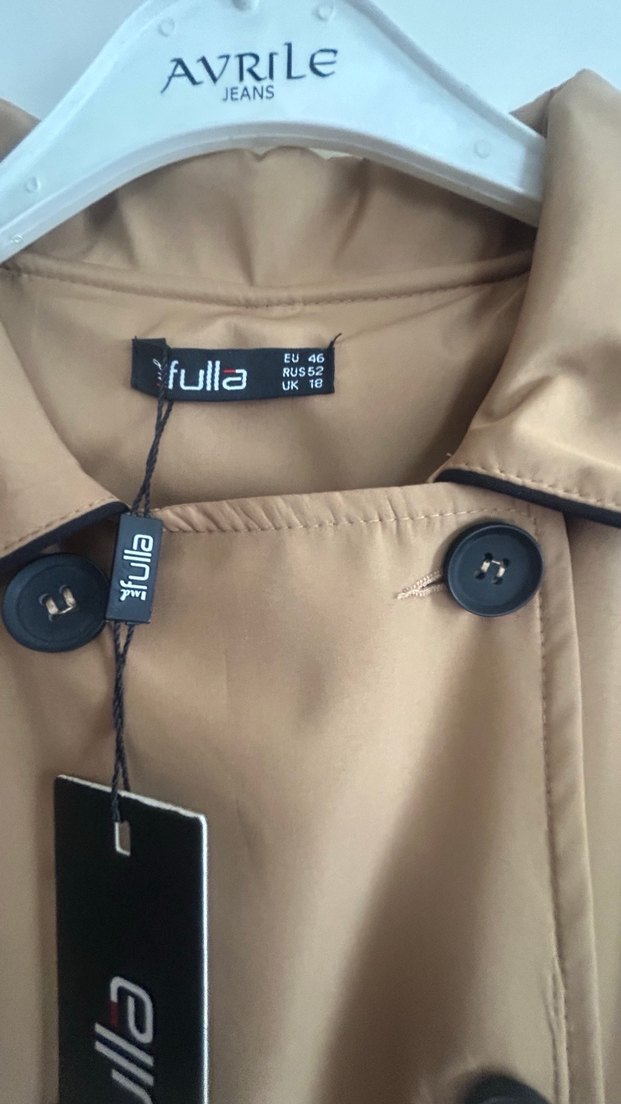 FULLA MODA Bej Uzun Kadın Trençkot - Görsel 4