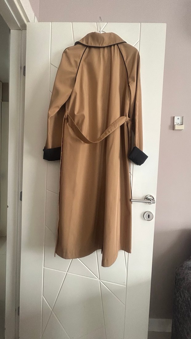 FULLA MODA Bej Uzun Kadın Trençkot - Görsel 2