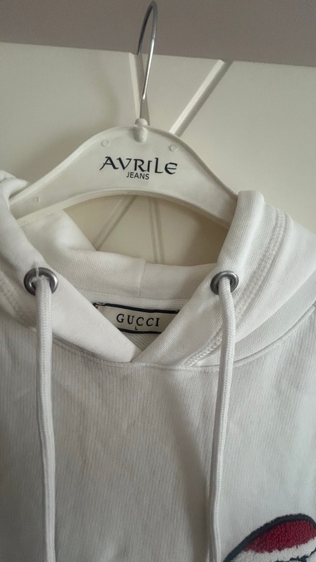 GUCCI  Beyaz Pamuklu Baskılı Üniseks Sweatshirt - Görsel 3