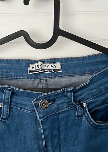 Parlak Mavi Bol Kesim Kadın Kot Pantolon - Görsel 2