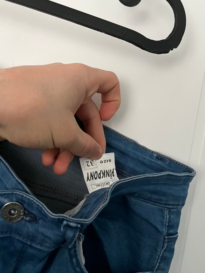 Parlak Mavi Bol Kesim Kadın Kot Pantolon - Görsel 4