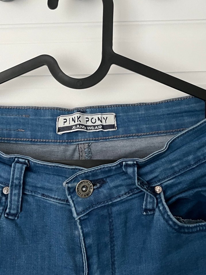 Parlak Mavi Bol Kesim Kadın Kot Pantolon - Görsel 2