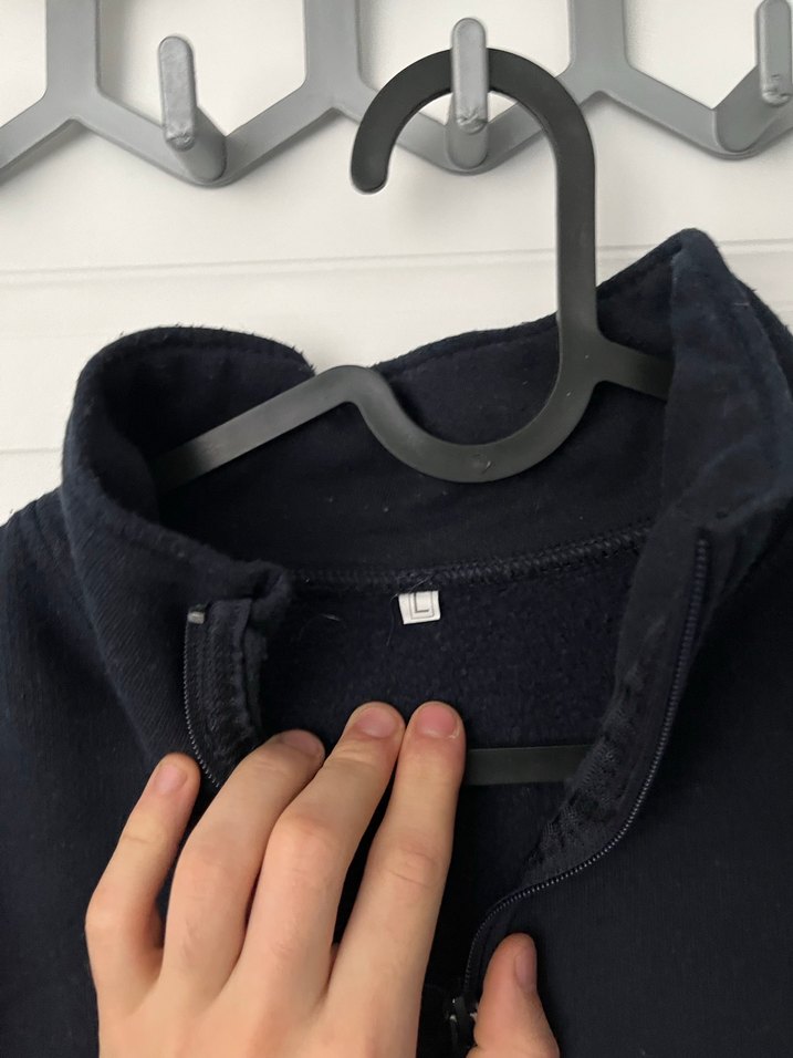 Lacivert Yarım Fermuarlı Yüksek Yakalı Erkek Polar - Görsel 3