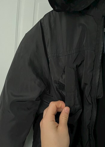 Siyah Kapüşonlu Fermuarlı Erkek Mont - Görsel 5