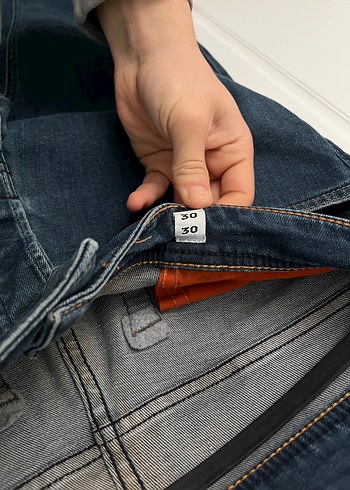 Mavi Boru Paça Kot Pantolon - Görsel 3