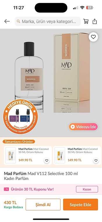 Beden Renk mad bare vanilla muadil parfüm