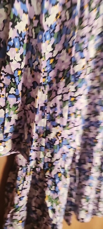 Mor çiçekli elbise hamile giyim - Görsel 6