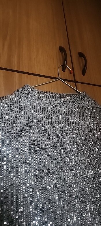Diğer Pullu gri abiye elbise astarlı abiye ennıyu fıyat ışıltılı pul