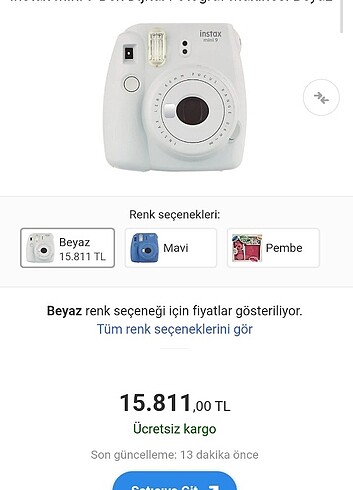 Kamera foto makına ınstax 9 anında fotoğraf ilk gelen alır
