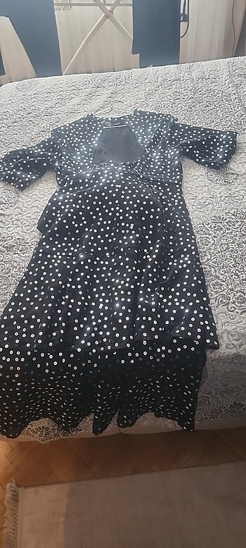 38 Beden Vintage ışıltılı abiye nişan kına dugun kokteyl elbise