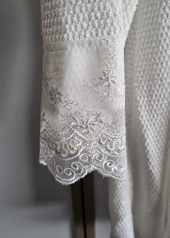 Beyaz Midi Kadın Sabahlık - Görsel 2