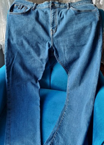 Erkek Mavi Denim Regular Fit Jeans - Görsel 4