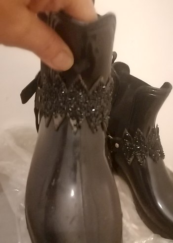 Siyah Rugan Goth Yüksek Topuklu Tokalı Bot - Görsel 3