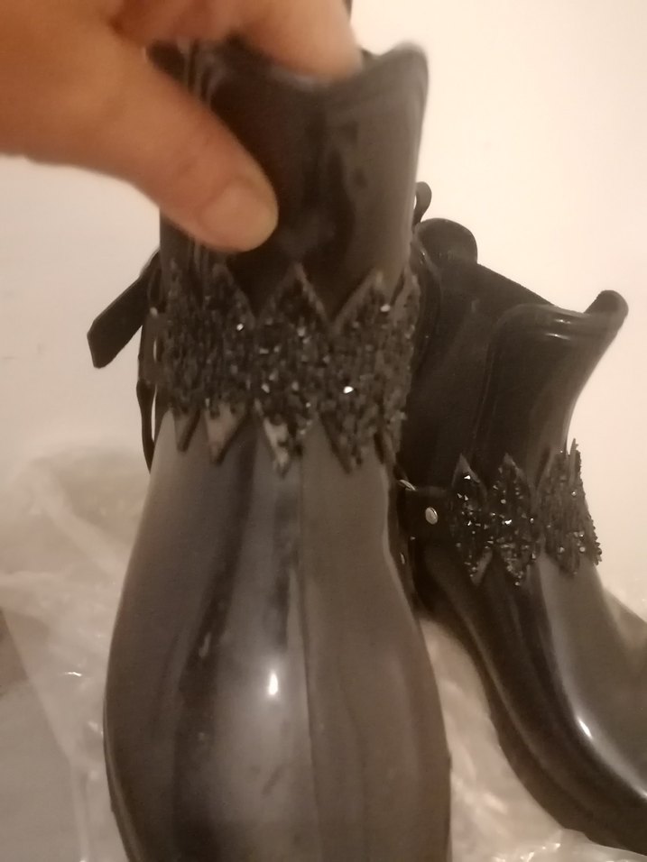 Siyah Rugan Goth Yüksek Topuklu Tokalı Bot - Görsel 3