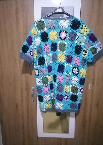 Renkli Örgü Kadın Hırka Midi Boy - Görsel 4