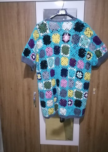 Renkli Örgü Kadın Hırka Midi Boy - Görsel 5