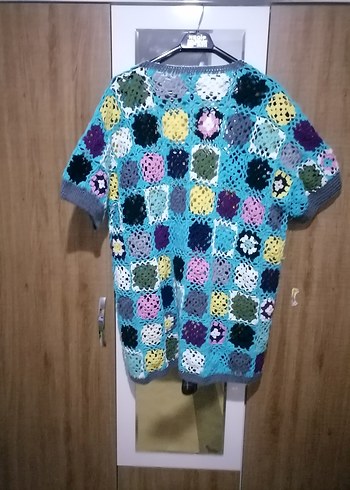 Renkli Örgü Kadın Hırka Midi Boy - Görsel 3