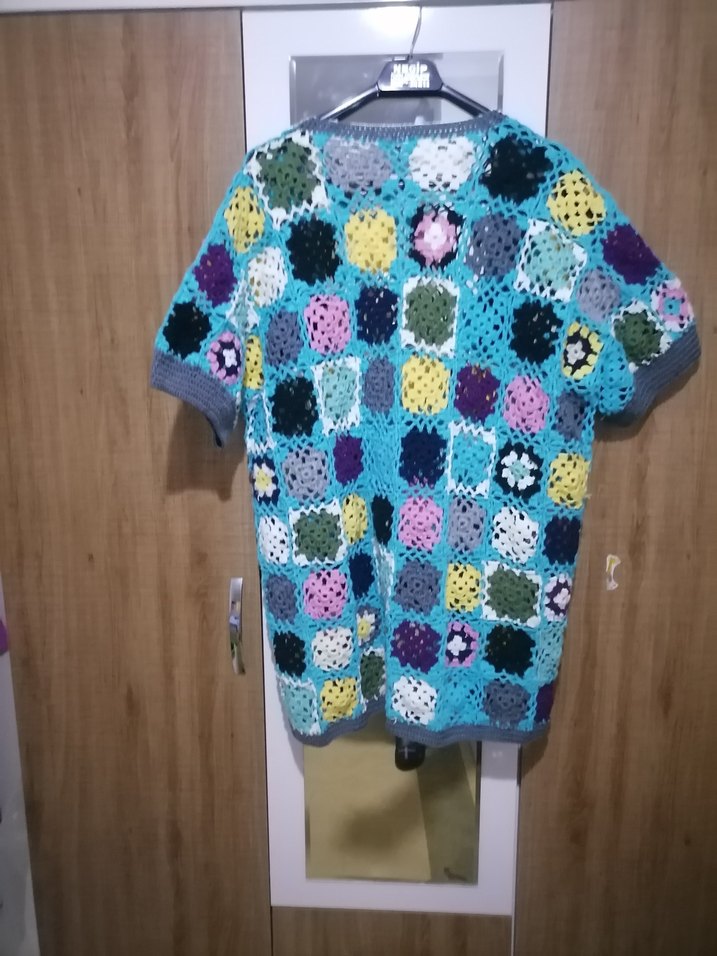 Renkli Örgü Kadın Hırka Midi Boy - Görsel 5