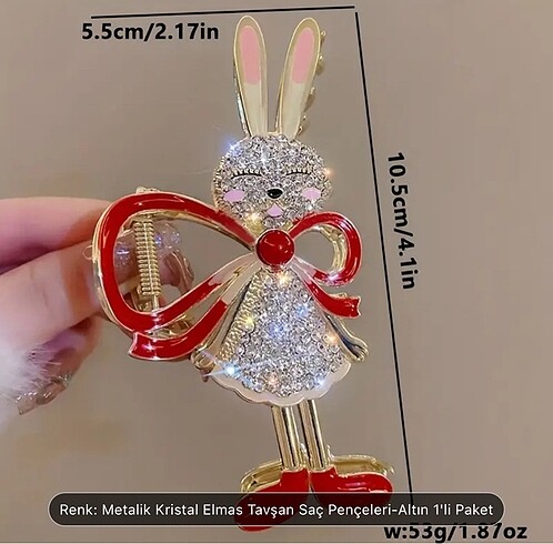Accessorize Tavşanlı taşlı toka
