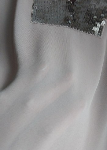 Cotton Bar Bej V Yakalı Payet Detaylı Kadın Bluz