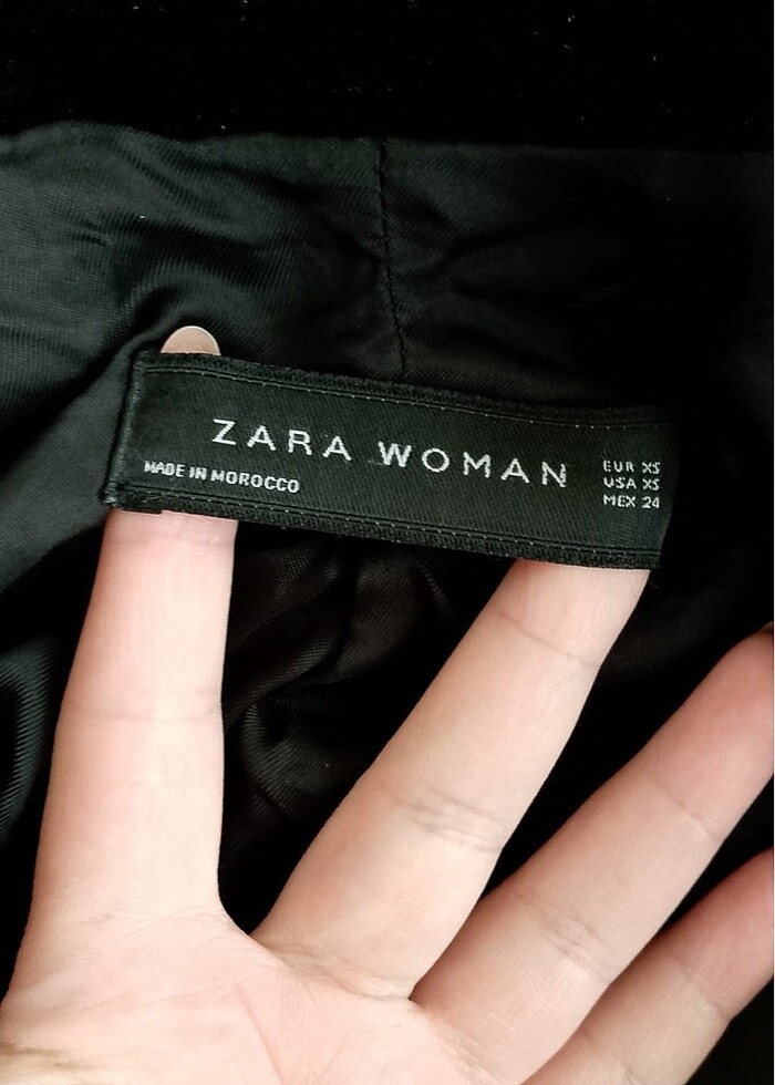 zara kadife siyah blazer ceket - Görsel 2