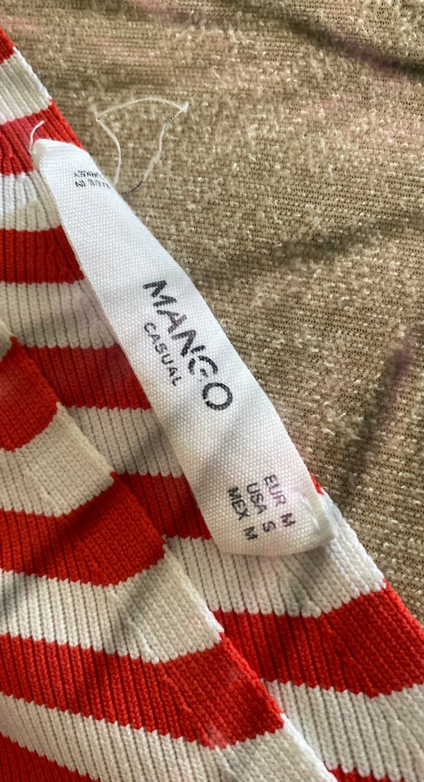 Kırmızı Çizgili V Yaka Bluz - Görsel 2