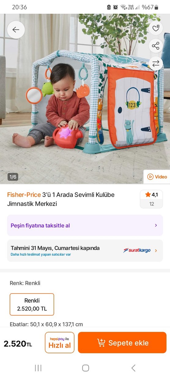 Fisher-Price 3'ü 1 Arada Oyun Halısı - Görsel 5