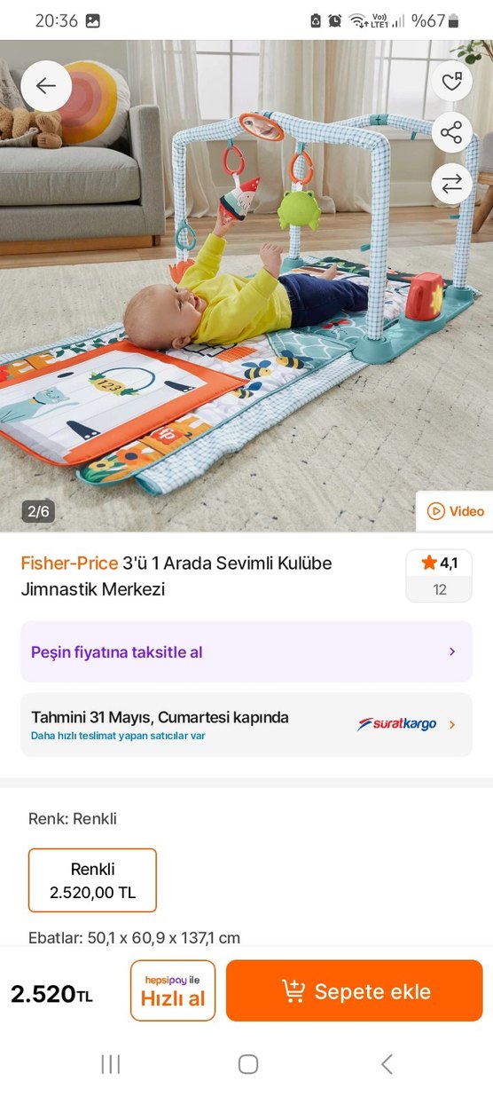Fisher-Price 3'ü 1 Arada Oyun Halısı - Görsel 4