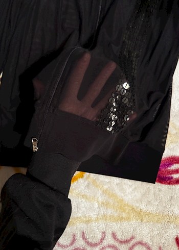 Transparan tül hırka - Görsel 7