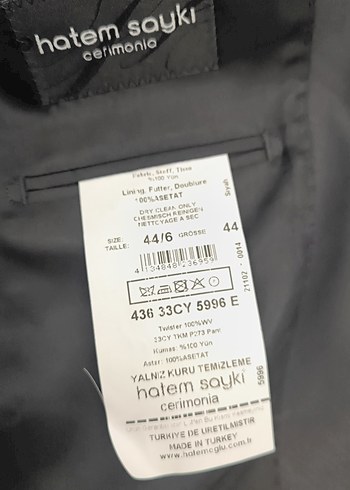 Hatem Sayki Siyah Düğmeli Tuxedo Ceket - Görsel 5