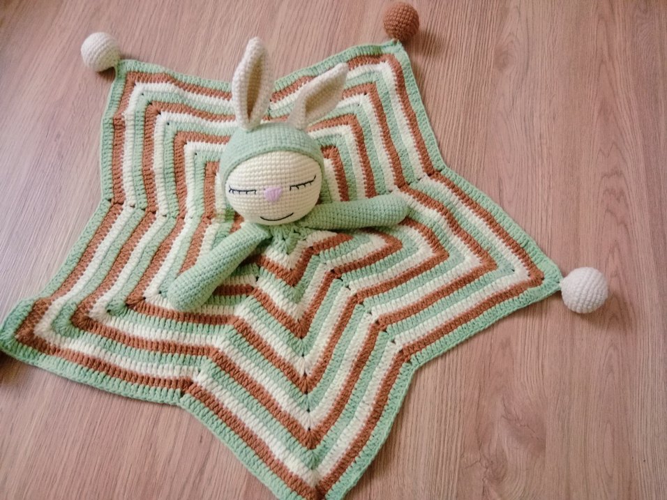 Nakışlı Pastel Renkli Örgü Çocuk Battaniyesi - Görsel 4