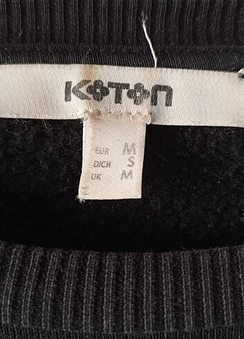 m Beden siyah Renk KOTON Siyah Kısa Baskılı Sweatshirt 