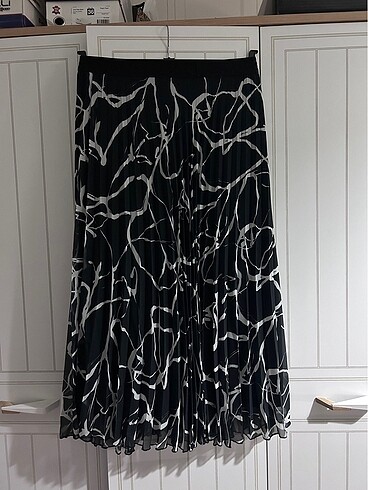 Zebra desen şifon etek
