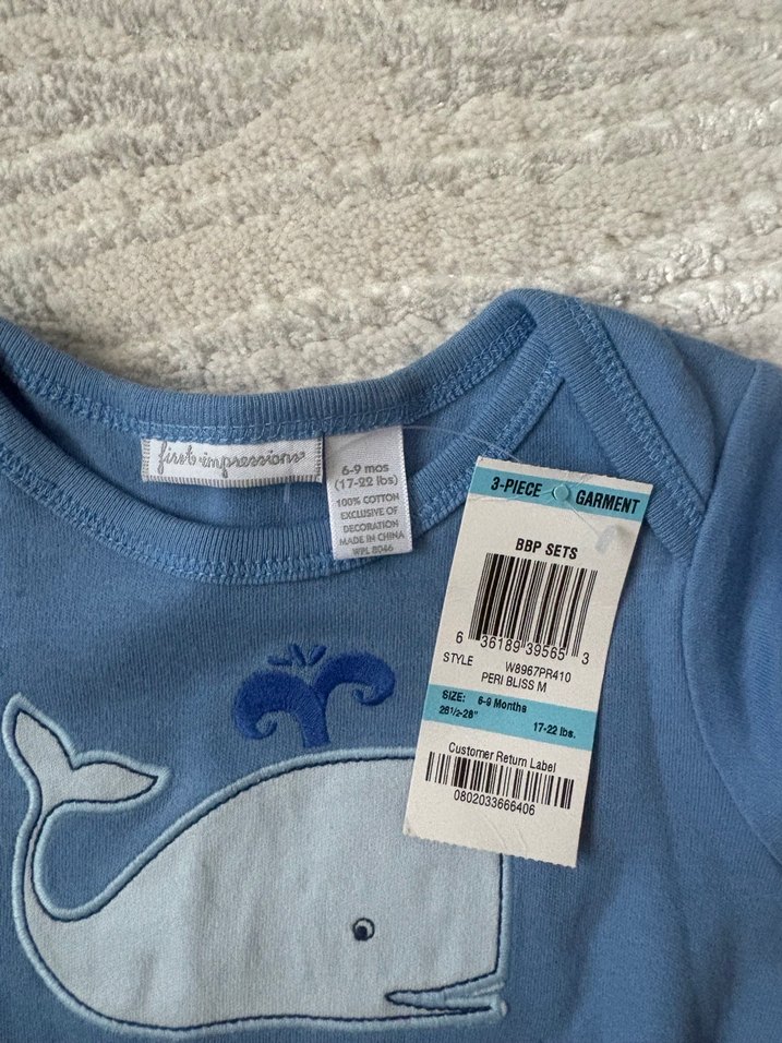 Mavi Erkek Bebek 3'lü Kıyafet Seti - Görsel 2